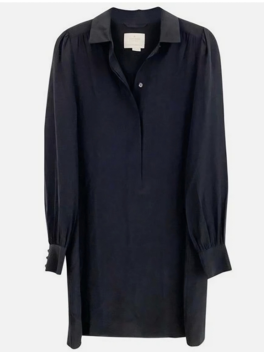 Kate Spade New York Silk Long-Sleeve Shirt Dress Black - 12